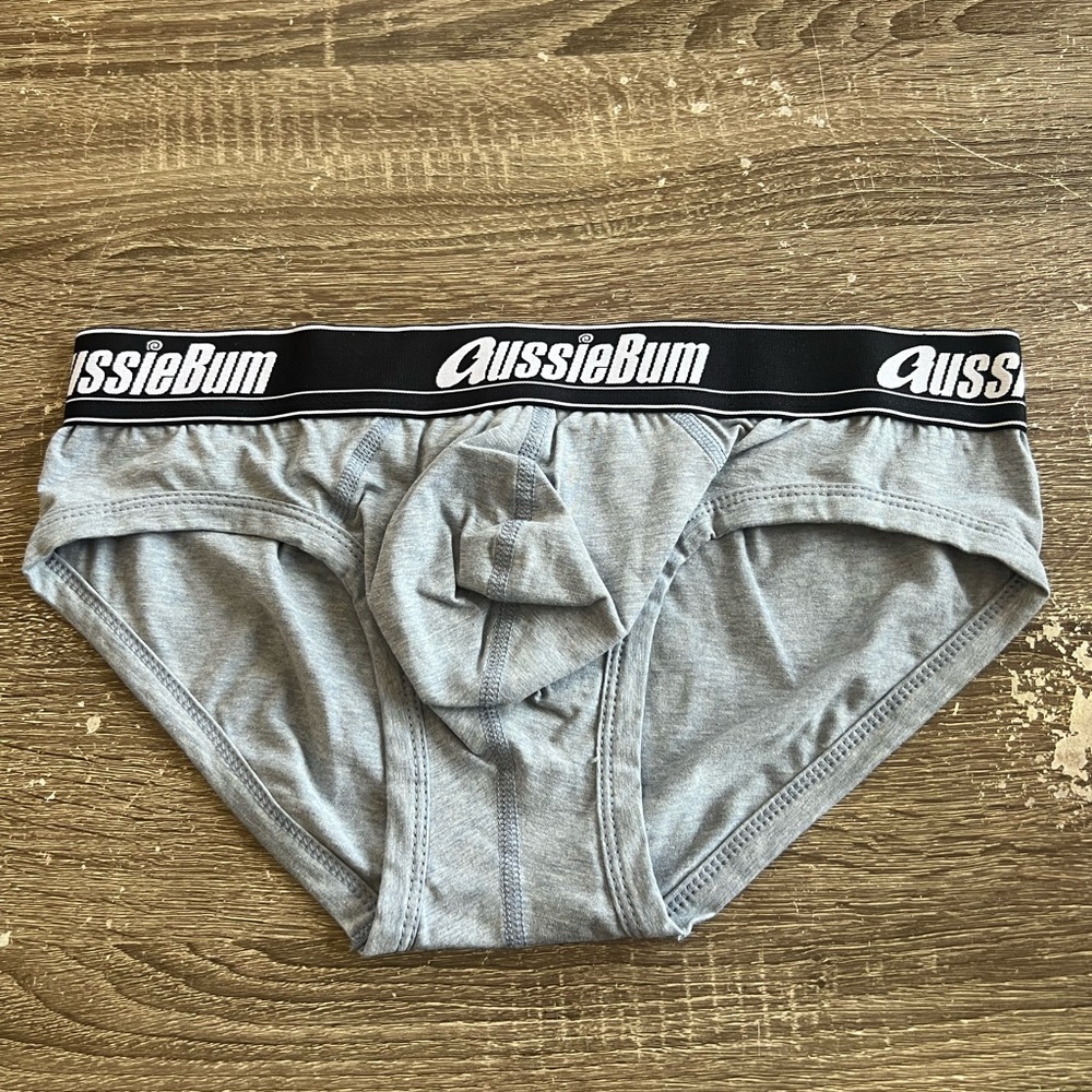 AussieBum Gray Wonderjock Briefs - Medium